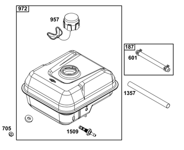 Fuel Supply Group Diagram and Parts List for 106232-0402-F1 100000 - 19Z999 Briggs and Stratton Engine
